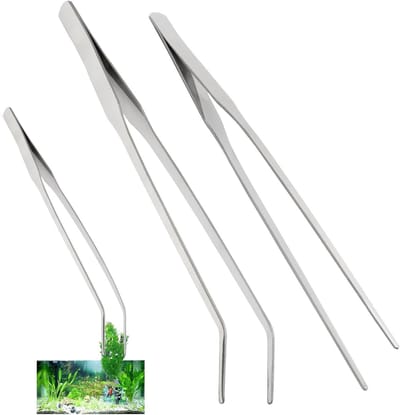 Verkrompen Aquarium Tweezers Set van 2, RVS Lange 27 cm Voor Voeden van Hagedissen, Spinnen en Aquariums