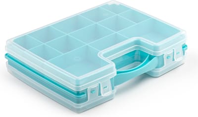 Plasticforte Opbergdoos - blauw - kunststof - 28 x 21 cm - met deksel - opbergbox/sorteerdoos
