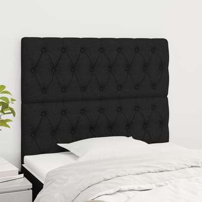 vidaXL - Hoofdbord - zwart - 90x7x118/128 - cm - Stof
