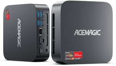 ACEMAGIC K1 Mini PC - AMD Ryzen 7430U - 16 GB LPDDR4X 512GB M.2 SSD - AMD Radeon Graphics - Tot 4,3 GHz - Windows 11 Pro - WiFi 6 - BT 5.2 - Desktop
