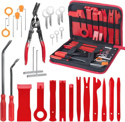 28-delig autogereedschap set - breekgereedschap, carrosseriegereedschap en verwijderingsaccessoires