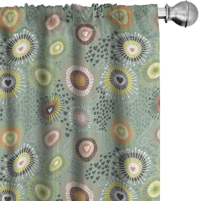 ABAKUHAUS Geometrische gordijnen – 2x75x245 cm – Mikrofaser