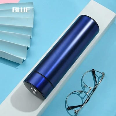 500ml Roestvrijstalen Thermosfles met Digitale Temperatuurweergave LED Intelligente Temperatuurmeetbeker Vacuümfles 500ml blauw