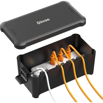 Diivoo Outdoor Waterdichte Elektrische Doos Buiten Kabel Aansluitdoos Behuizing voor Timers Verlengsnoeren Vakantie Tuin 4 cable seal ports zwart