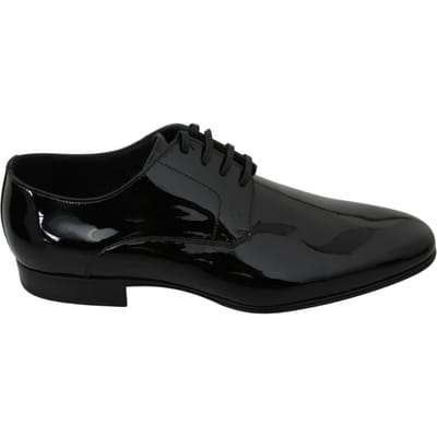 Dolce & Gabbana Zwarte Gladde Leren Derby Formele Schoenen