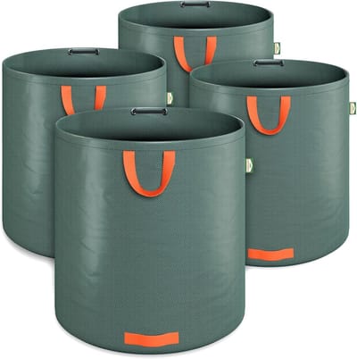 Tuinafvalzakken Set - Bladzakken Opruimzakken - Tuinafval Verzamelen - Versterkte Bodem - 4x 500 Liter - Groen Oranje