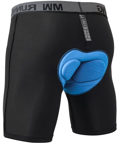 MEETYOO 4D Fietsbroek Heren - Fietsonderbroek - E bike - Fietsondergoed - Wielerbroek - Mountainbike Onderbroek - Fietskleding- (De LOGO-tekst op de riem wordt willekeurig verzonden) - Zwart-XL