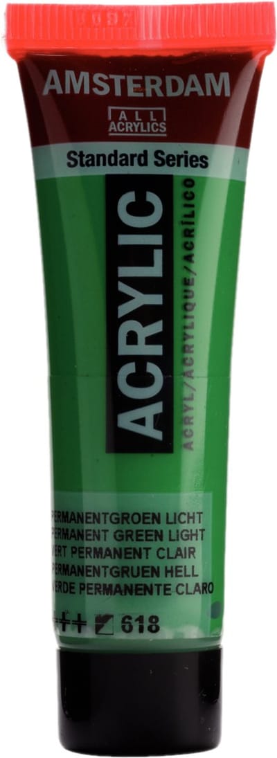 Verf - Acryl - 618 - Permanent groen licht - Amsterdam - 20ml
