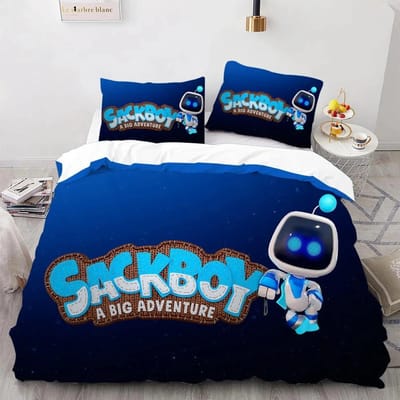 Astro Bot Schattige Cartoon Beddengoed Collectie Dekbed Collectie Eenpersoons Tweepersoons Bed King Size Bed Collectie Slaapkamer Jongens Volwassenen Dekbedovertrek Kussensloop 135X200cm-2pcs