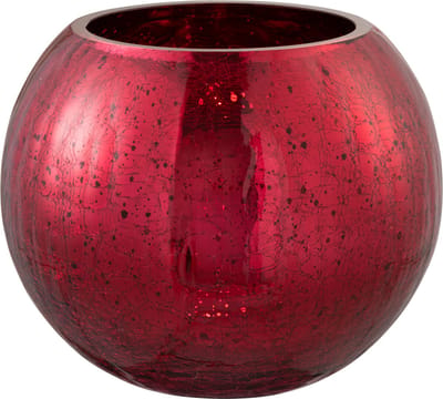 J-Line windlicht Bol Craquelé - glas - rood - large