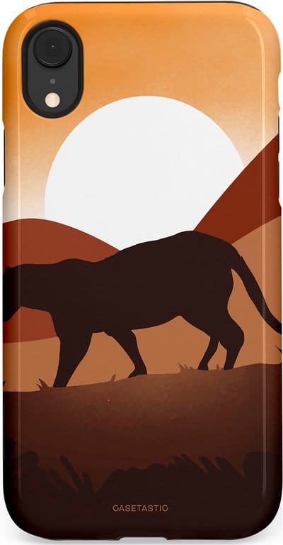 Casetastic Hoesje Geschikt voor Apple iPhone Xr - Stijlvolle Beschermende Duo-layer Case - Zonsondergang Safari