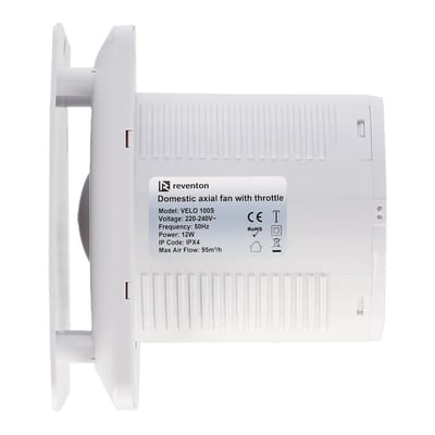 Reventon Velo 100S - Ventilator 95 m³/h - ø 100 mm - Wit