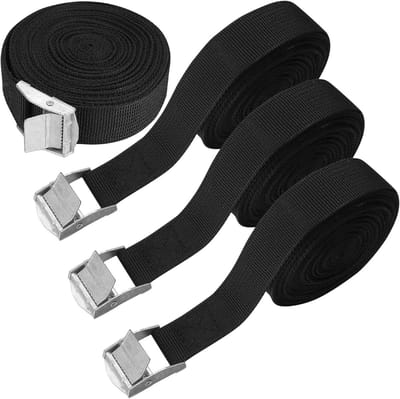 Set van 4 spanbanden 20 mm x 2 m, verstelbare riem met klemvergrendeling, laadcapaciteit tot 150 kg, ideaal voor transport, vracht en kamperen