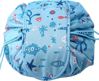 Fako Fashion - Magic Travel Pouch - Cosmetic Opberg Tas - Make-up Opbergsysteem - Make-up Toilettas - Reistas - Make Up Cosmetica Accessoires Organiser - Handige Toilettas - Ocean Lichtblauw