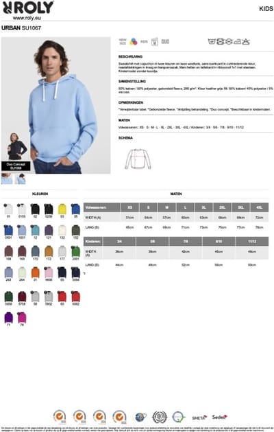 Zwarte unisex hoodie met “ Kleurrijke I'm not old I'm Classic – Humor – Leeftijd “ Print Full Color Color merk Roly maat S