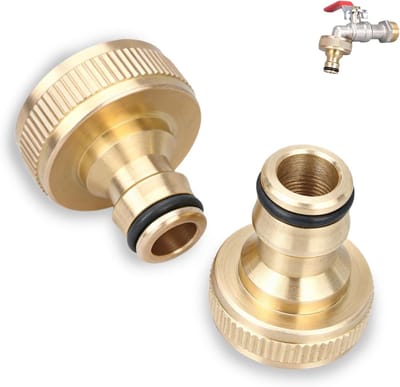 Koper slangverbinder 1 inch, adapter voor waterkraan en tuinslang met snelkoppeling, geschikt voor hoge druk en corrosiebestendig gebruik