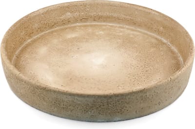 HomeBound by KY | Aardewerk dienblad rond beige | dienblad | decoratieve schaal | 28x28x5cm