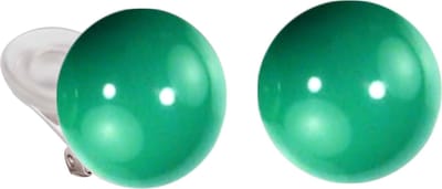 Traveller Clip Oorbellen - Oorclips Dames - Zilverkleurig - Parels van Swarovski - 16 mm - Jade - 112320