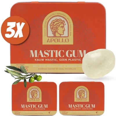 Ultieme Mastic Bundel 3x40g – 100% Natuurlijk - Plasticvrij - Kaaklijn Trainer - Harde Kauwgom uit Chios - Suikervrij - Kaaktrainer - Halal