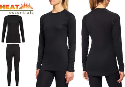 Thermo Ondergoed Dames - Set - Thermoshirt Dames en Thermobroek Dames - Zwart - S - Thermokleding Dames - Thermo Broek Dames - Thermo Legging Dames - Thermo Shirt Dames Lange Mouw