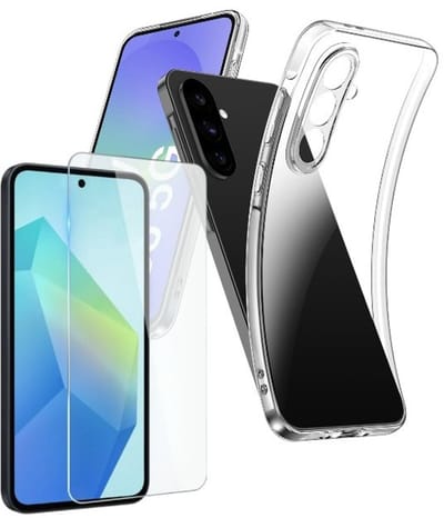 Soft Back Cover Hoesje Geschikt voor: Samsung Galaxy A36 Silicone Transparant + 1x Tempered Glass Screenprotector - ZT Accessoires