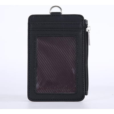 Nieuw PU Leer Materiaal Dubbele Mouw ID Kaarthouder Badgehouder Case Transparante Bank Credit Clip Houder Accessoires