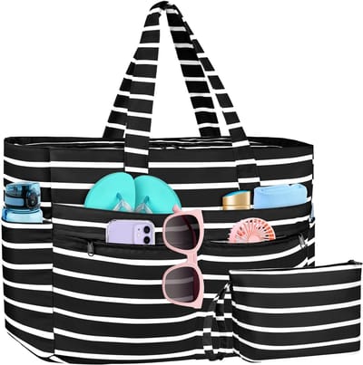 Unyqoos® XXL Opvouwbare Waterdichte Strandtas voor Dames met Ritssluiting en Meerdere Vakken