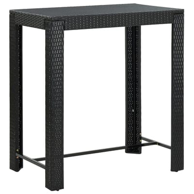 vidaXL - Tuinbartafel - 100x60,5x110,5 - cm - poly - rattan - zwart