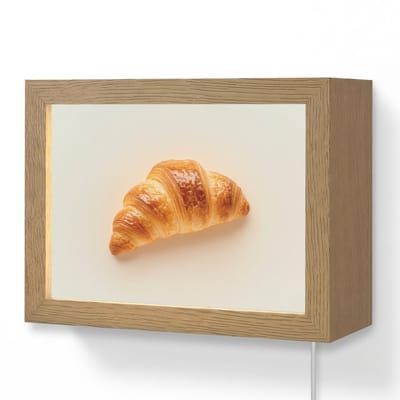Wandlamp 20x15 cm - Oplaadbaar - Croissant - Brood - Beige - Wandlampen binnen woonkamer - Slaapkamer lamp met kabel - Decoratieve nachtlamp - Vloerlamp snoer