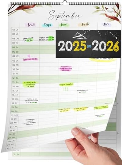 Familieplanner 2025/2026 - Wandkalender voor Thuis en Kantoor
