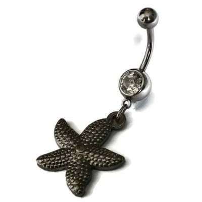 Aramat Jewels | Piercings | Zomerse Grote Zeester Hanger Navelpiercing | | | |12mm | Staal | Volwassenen | Verkleurd niet