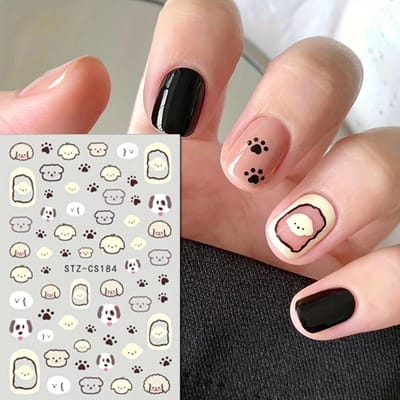Adorables Autocollants Nail Art Design Dessin Animé, Auto-Adhésifs Design Dinosaure Cochon Chien Décalcomanies Nail Art Pour Décoration Nail Art, Fournitures Nail Art Pour Femmes