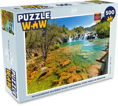 Puzzel De kleurrijke wateren in het Nationaal park Krka in Kroatië - Legpuzzel - Puzzel 500 stukjes