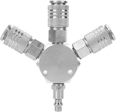 Dailygoods - Spruitstuk Snelkoppeling - Luchtslang Adapter - Duurzaam en Praktisch Ontwerp - Zilver - Connector Splitter - Geschikt voor Klussen - Klein