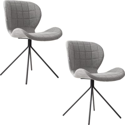 Zuiver OMG Eetkamerstoelen Licht Grijs - Set van 2