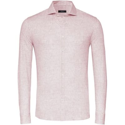 Desoto Luxury Overhemd Linnen Look Stripe Coral / male