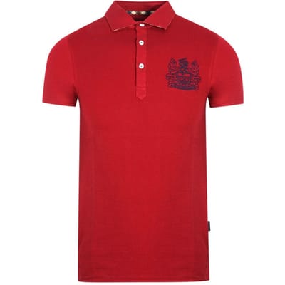 Aquascutum Volwassen Unisex Aldis Borst Logo Poloshirt (Rood)