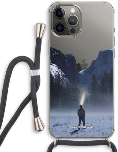 Case Company® - Hoesje met koord geschikt voor iPhone 12 Pro hoesje met Koord - Wanderlust - Telefoonhoesje met Zwart Koord - Bescherming aan alle Kanten en Over de Schermrand