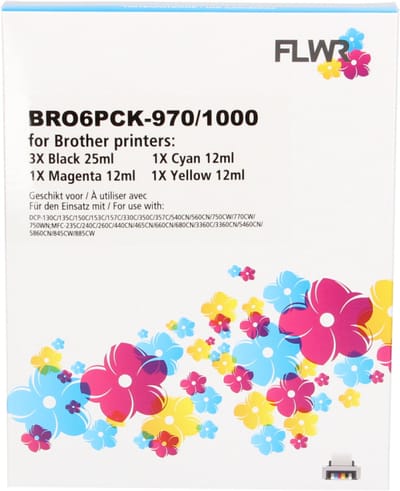 FLWR - Cartridges / Brother LC970/1000 Megapack / / Geschikt voor Brother