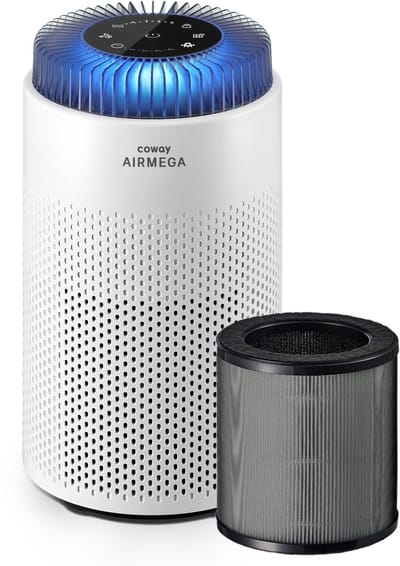 Coway Airmega 50 Luchtreiniger - Air Purifier – 120 m³/u - HEPA filter + koolstoffilter - Voor ruimtes tot 31m² - Tegen stof, pollen, allergenen en geuren - Fluisterstil (18 dB) - ECARF gecertificeerd