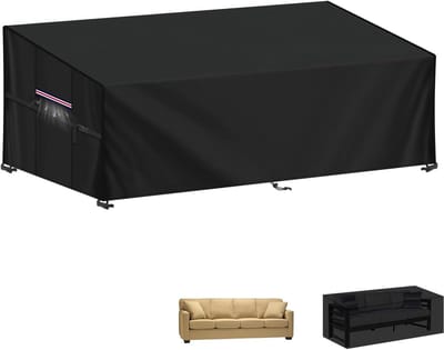 Famanu - Tuinbankhoes 3-4 Zits Beschermhoes voor Tuinbank, 420D Oxford-Stof Lounge Afdekking voor Tuinmeubelen, Waterdichte Hoes voor Tuinbank, Palletbank, Palletmeubel, 220x85x71/61cm