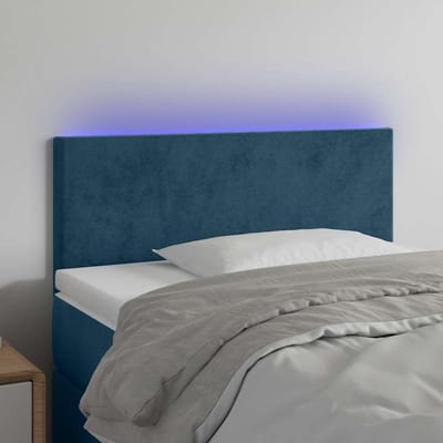 vidaXL - Hoofdbord - LED - 90x5x78/88 - cm - fluweel - donkerblauw