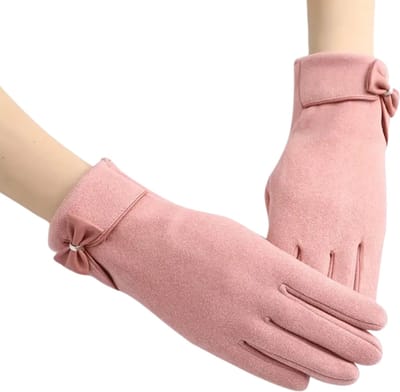 Bovista Winterhandschoen Dames - Handschoenen - Touchscreen Handschoenen - Handschoenen WInter - Winter - Fluweel - Roze