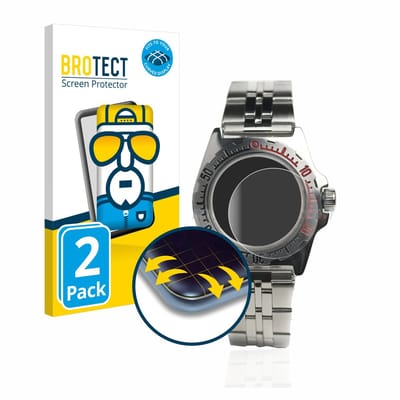 BROTECT - Screenprotector voor Vostok Amphibian Klassik 110647 - Folie Beschermfolie transparant volledig dekking - 2 Stuks
