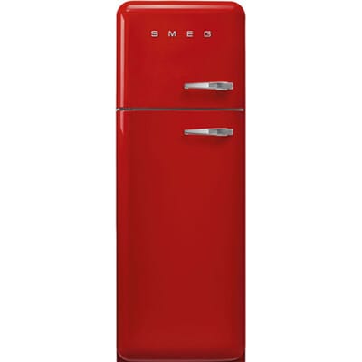 SMEG Koelkast Retro Vrijstaande ijskast Koelkast, Jaren 50, Dubbeldeurs, Vrijstaand , Positie scharnier: Links, Rood