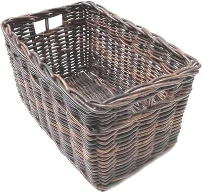 Rotan Houtmand - Openhaardmand Plankmand - Opslag Houtblokken - Handgemaakt Vlechtwerk - 55 x 36 x 30 cm - Bruin