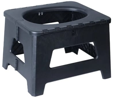 Golaro 2-in-1 Camping Toilet/Kruk - Noodtoilet - Mobiele Buitentoilet - Autotoilet - Inklapbaar - Voor Kamperen & Reizen - Zwart