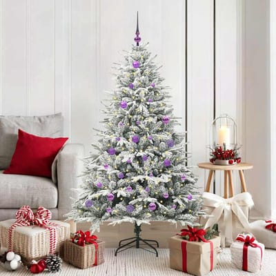 vidaXL - Kunstmatige - Voorverlichte - Kerstboom - met - Ballenset - Groen - 150 - cm
