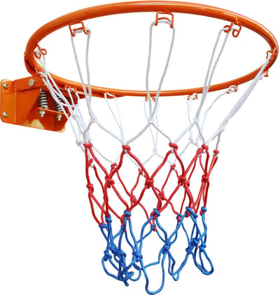 Basketbalring 46 cm - Wandmontage Dubbele Veer - Vervangbaar met Net Indoor Outdoor - Staal - Oranje