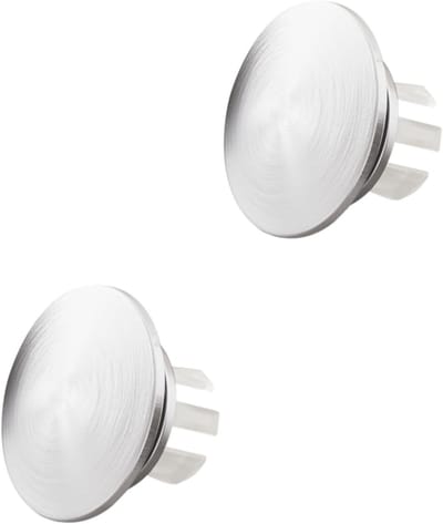 Wastafel Overloop Covers - Afdekplaatjes Set - Badkamer Decoratie - Messing Insert Geborsteld - 2 Stuks - Verchroomd
